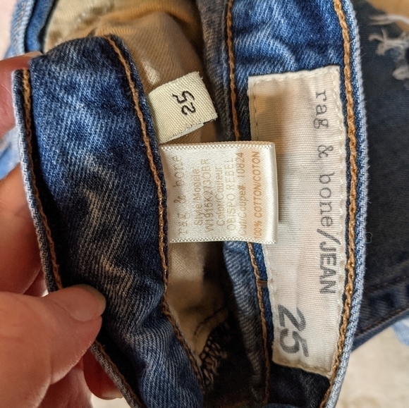 Rag and Bone boyfriend baggy distressed jean short mid rise 25 - Picture 12 of 13